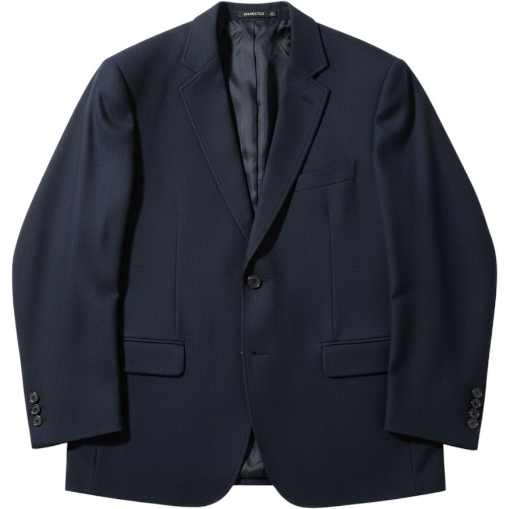 Wangyue Blazer Mens 5XL Navy Blue Herringbone Two Button Sport Coat